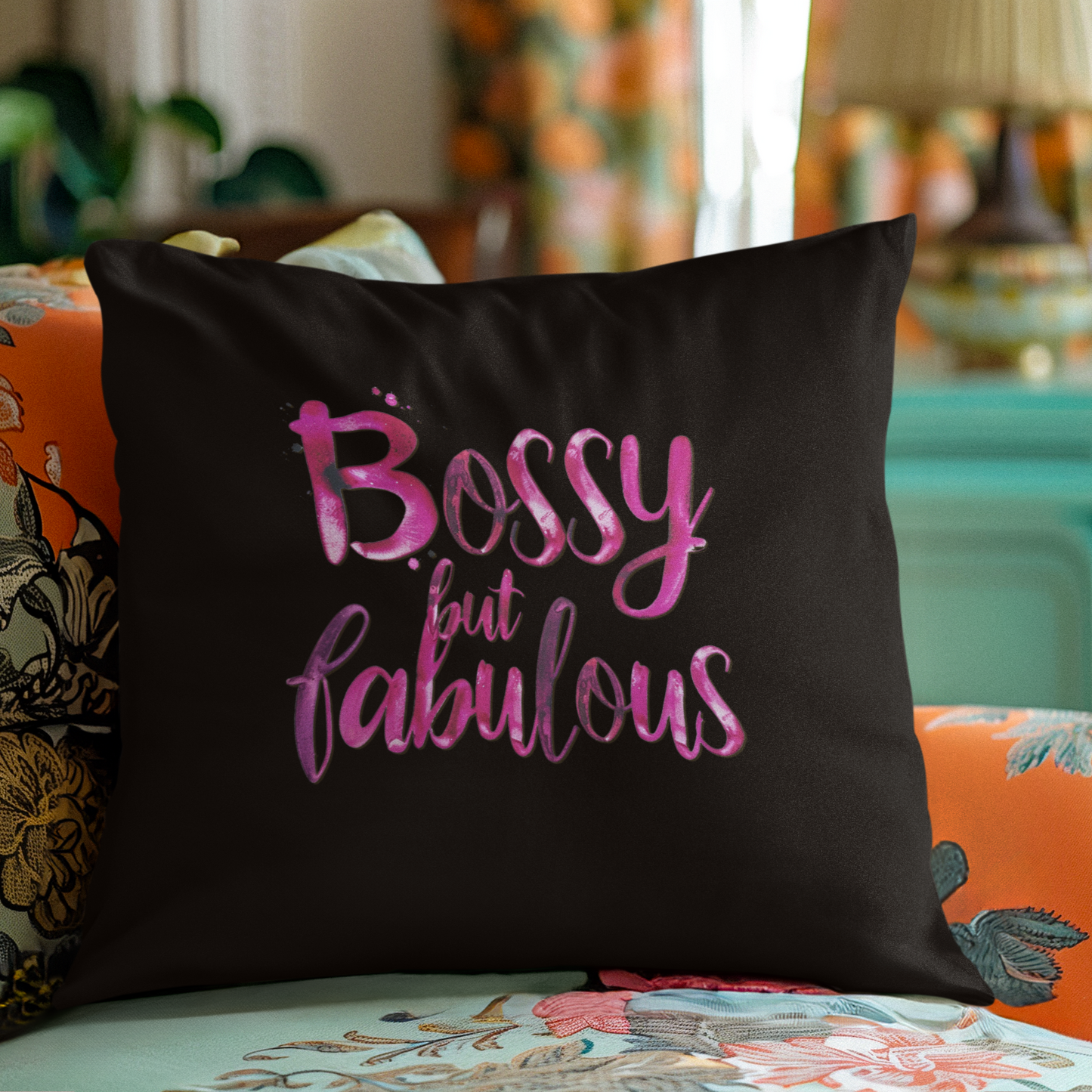 No Permission Needed - Bossy But Fabulous - Square Pillow