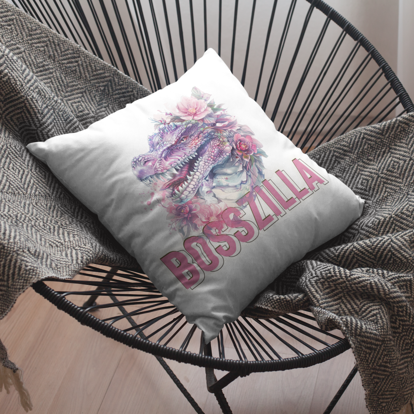 Thriving on My Own - Bosszilla - Square Pillow