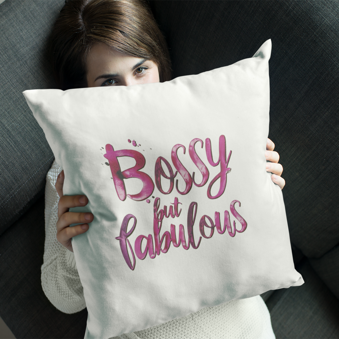 No Permission Needed - Bossy But Fabulous - Square Pillow